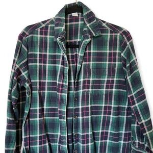Old Navy Green and Pink Plaid Shirt